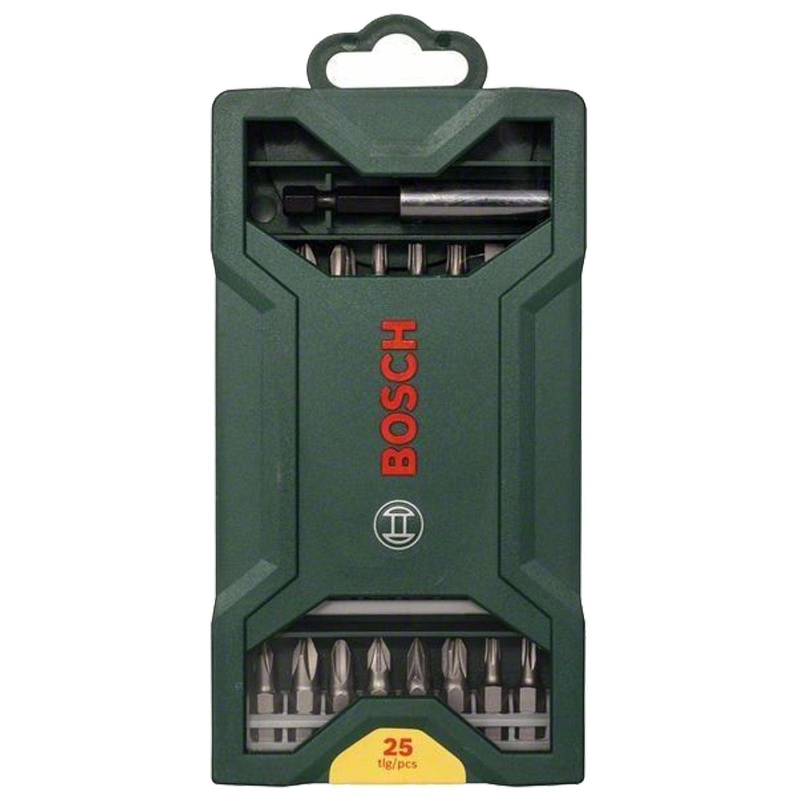 Bosch Professional Accessories X/Line Mini 25 Parça Vidalama Seti, Plastik Kutu, Yeşil