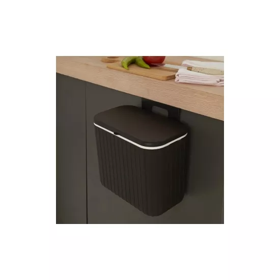 Karaca Home Pino 8 L siyah plastik çöp kovası