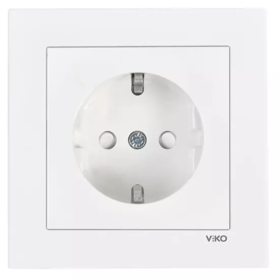 Viko Karre 55 Beyaz Topraklı Priz Çarpma Karşıtı C1