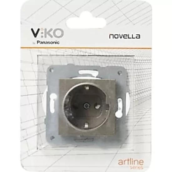 Viko Novella antrasit topraklı çocuk korumalı priz