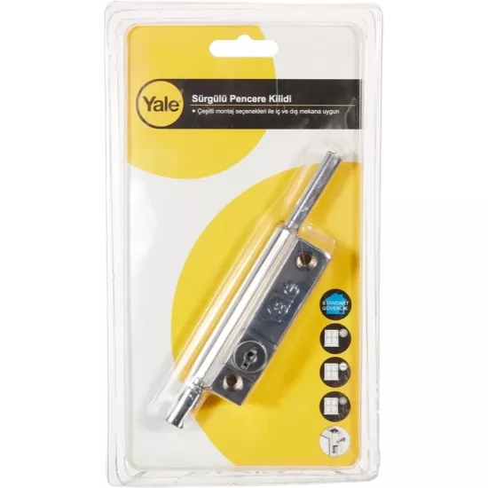 Yale P124C Sürgülü Pencere Kilidi Krom