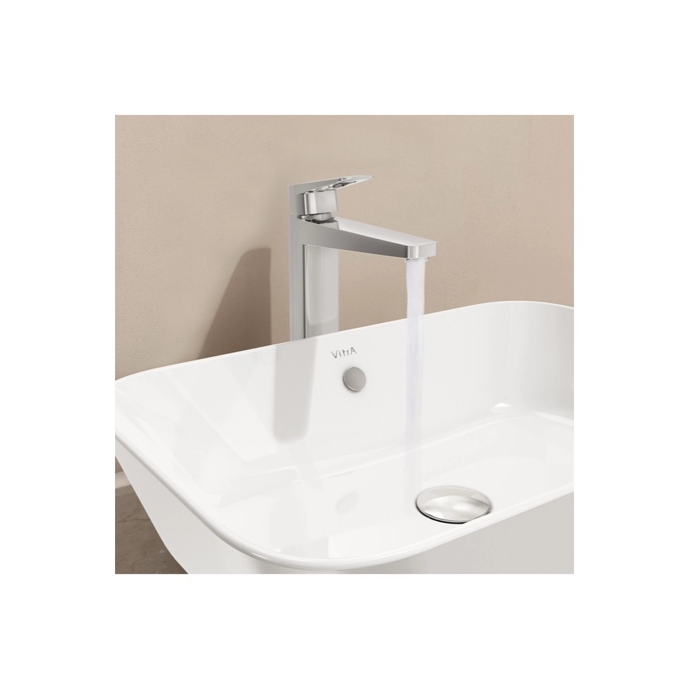 VitrA Root Square A42733ENR Blueco Çanak Lavabo Bataryası, Krom
