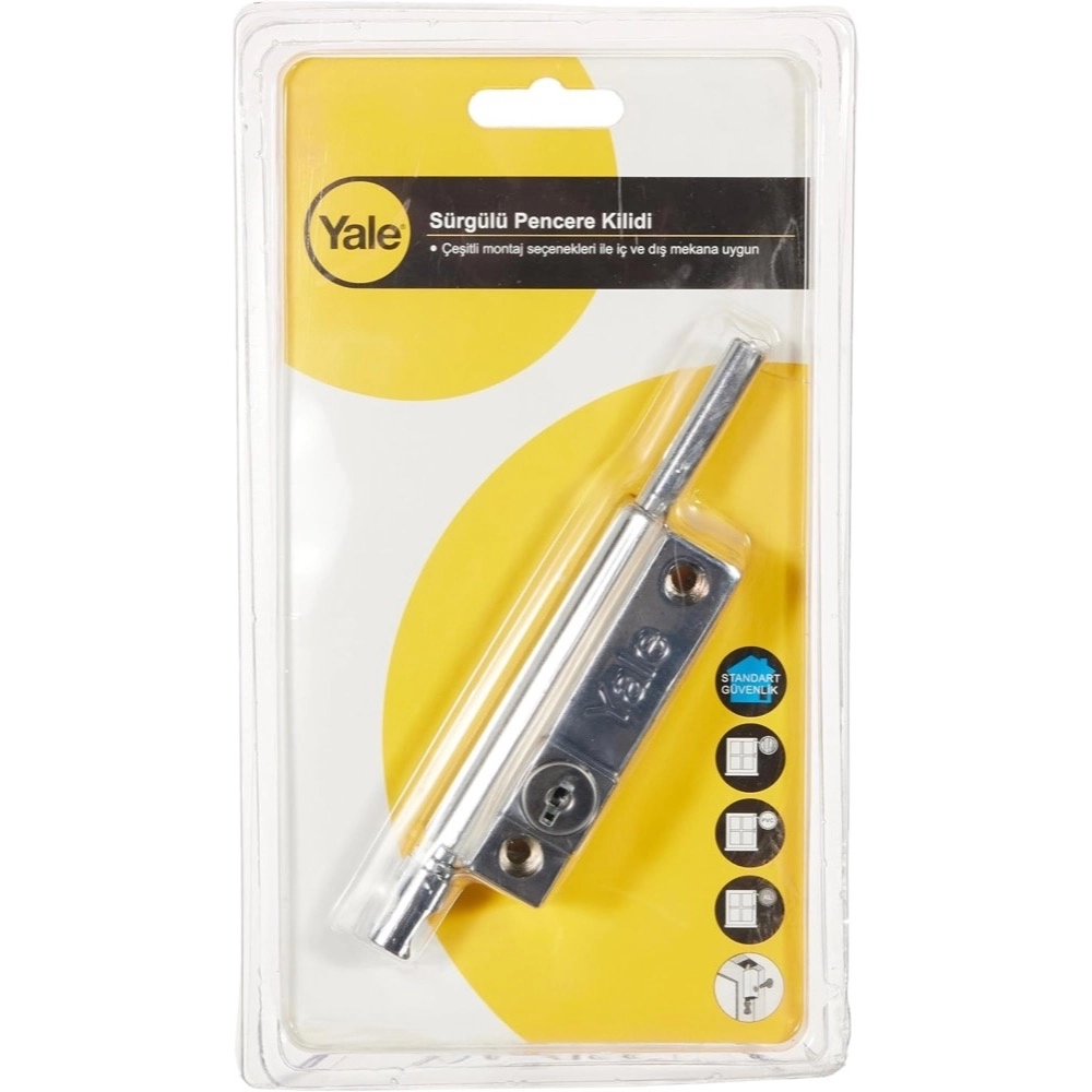 Yale P124C Sürgülü Pencere ve Kapı Kilidi Krom