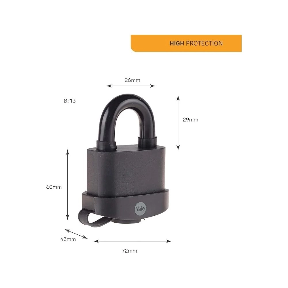 Yale Y220B/71/130/1 71 mm PVC Kaplamalı Dış Mekan Marin Asma Kilit