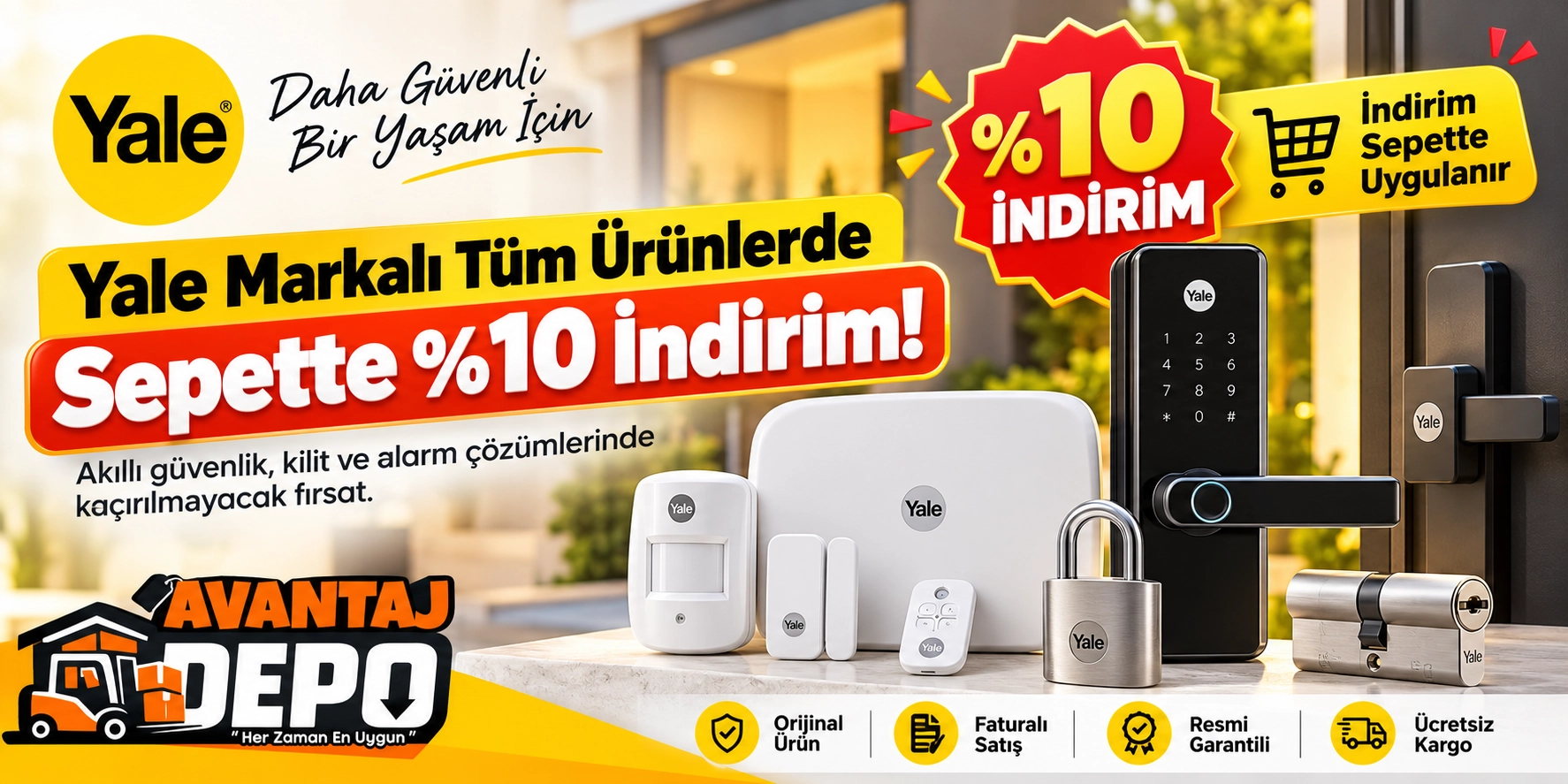 Yale, Yale indirim, Yale kampanya, Yale sepette indirim, Yale %10 indirim, sepette %10 indirim, Yale fırsat ürünleri, Yale akıllı kilit, Yale kapı kilidi, Yale elektronik kilit, Yale şifreli kilit, Yale akıllı alarm, Yale alarm sistemi, Yale güvenlik sist